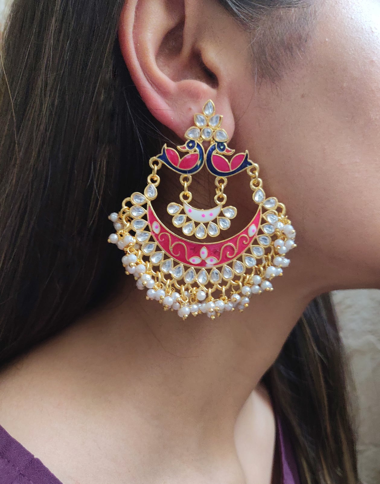 Inaaya Meenakari Earrings – Vbhushan