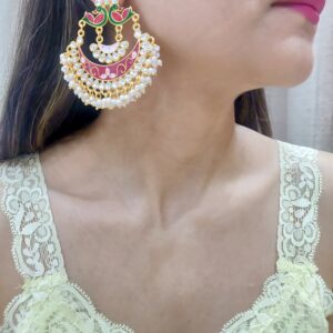 Maroon Meenakari Earrings