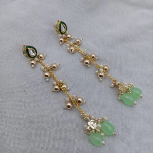Zaisha Mint Kundan Earrings