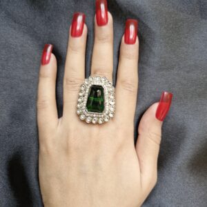 Jamila Green Stone Studded Ring