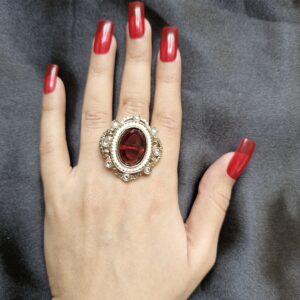 Jamila Maroon Stone Studded Ring
