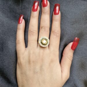 Sunheri Kundan Ring
