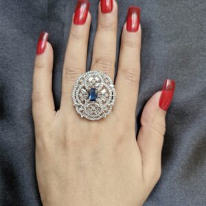 Megha Blue American Diamond Ring