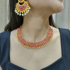 Dhriti Maroon Necklace Set