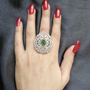 Megha Green American Diamond Ring